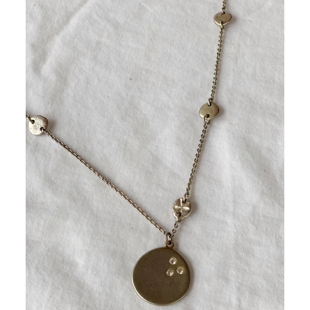 J. Crew gold silver and rhinestone charm necklace